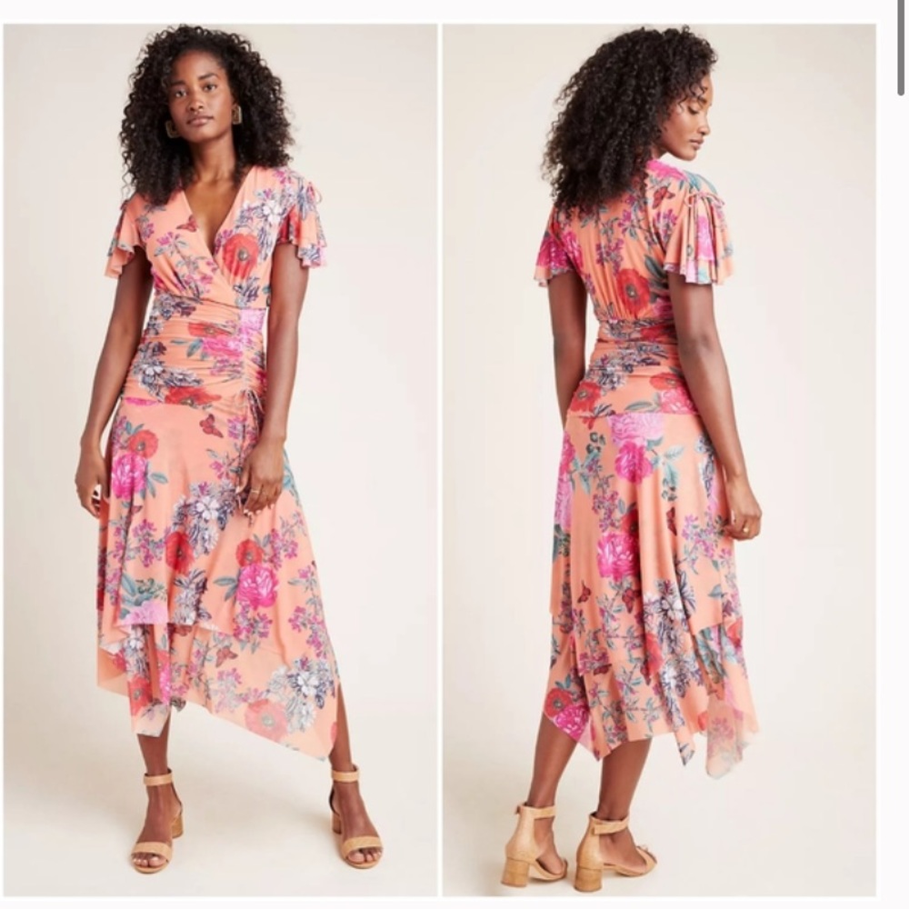 Maeve Simone Floral Midi Dress size Medium